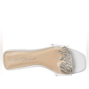 White Betsey Johnson Bride Slides / Sandals